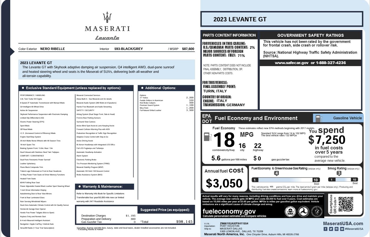 maserati levante 2023 ZN661XUAXPX411554 image maserati levante 2023 ZN661XUAXPX411554 image