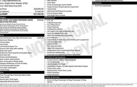 JEEP LIBERTY 2005 1J4GL48K95W593133 image