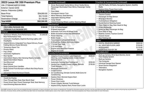 lexus rx 2023 2T2BAMCA8PC019988 image lexus rx 2023 2T2BAMCA8PC019988 image