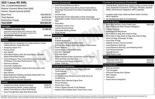lexus rx 2021 JTJHZKFA9M2030433 image lexus rx 2021 JTJHZKFA9M2030433 image