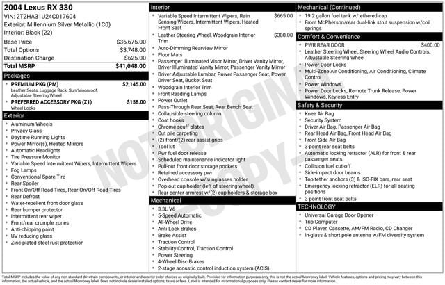 lexus rx 2004 2T2HA31U24C017604 image lexus rx 2004 2T2HA31U24C017604 image