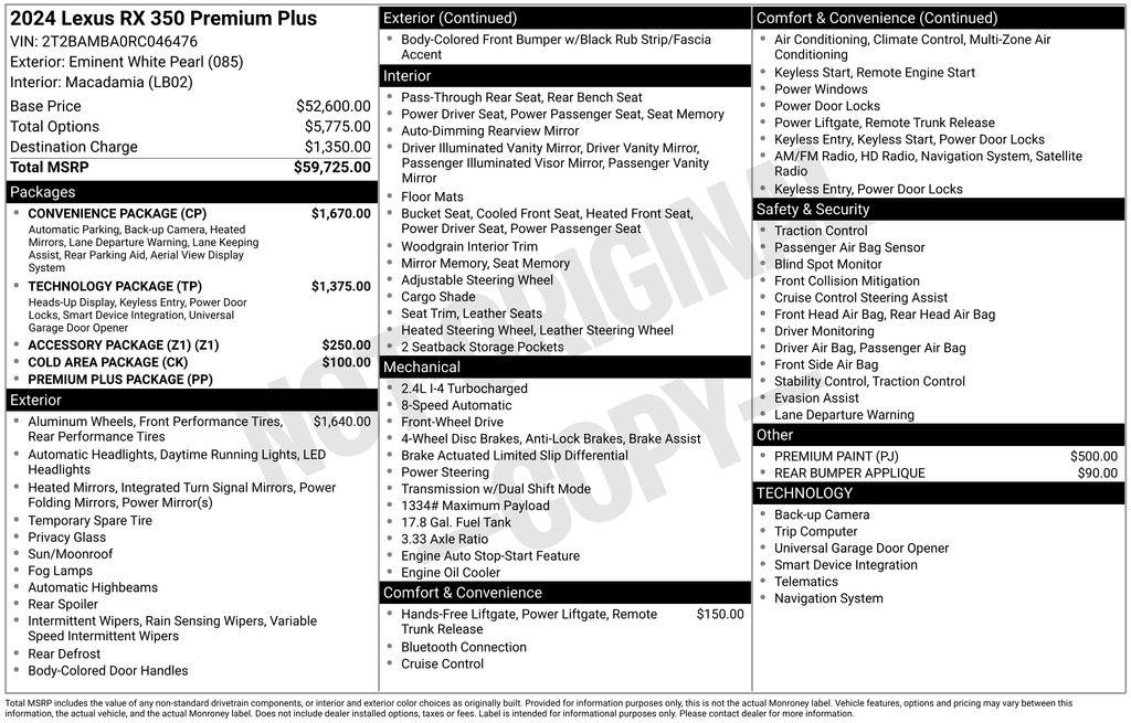lexus rx 2024 2T2BAMBA0RC046476 image lexus rx 2024 2T2BAMBA0RC046476 image