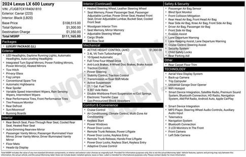 lexus lx 2024 JTJGB7CX1R4061810 image lexus lx 2024 JTJGB7CX1R4061810 image