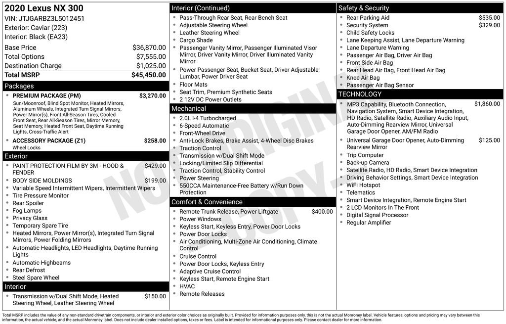 lexus nx 2020 JTJGARBZ3L5012451 image lexus nx 2020 JTJGARBZ3L5012451 image