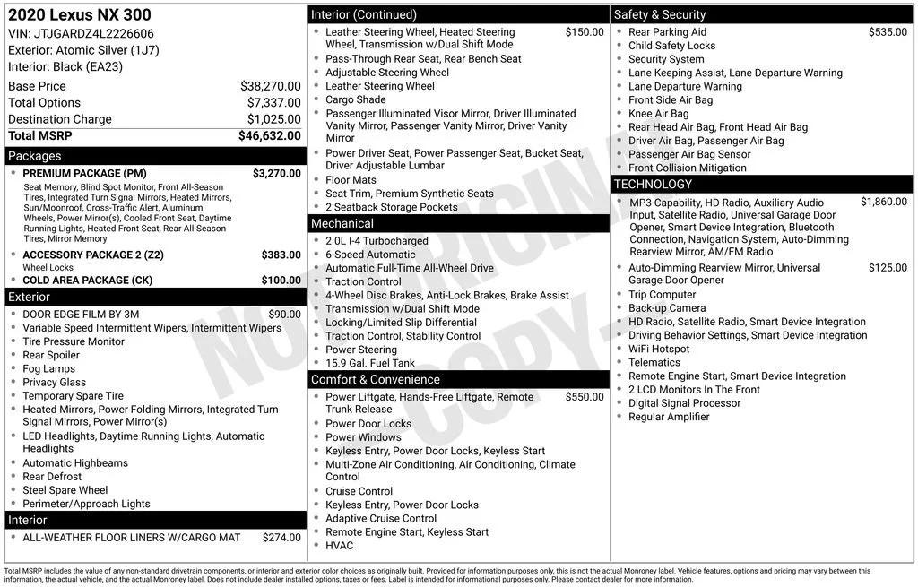 lexus nx 2020 JTJGARDZ4L2226606 image lexus nx 2020 JTJGARDZ4L2226606 image