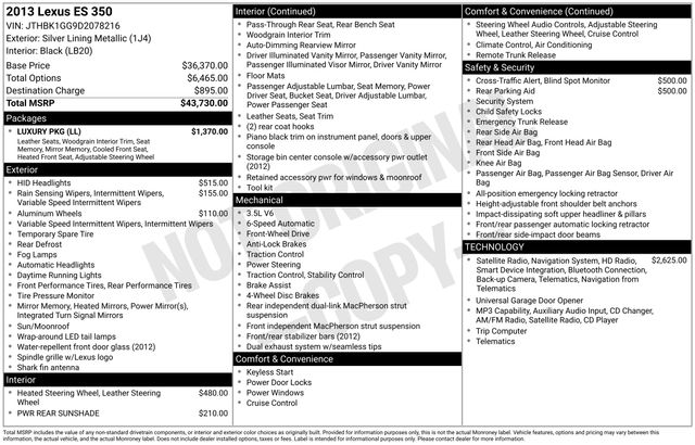lexus es 2013 JTHBK1GG9D2078216 image lexus es 2013 JTHBK1GG9D2078216 image