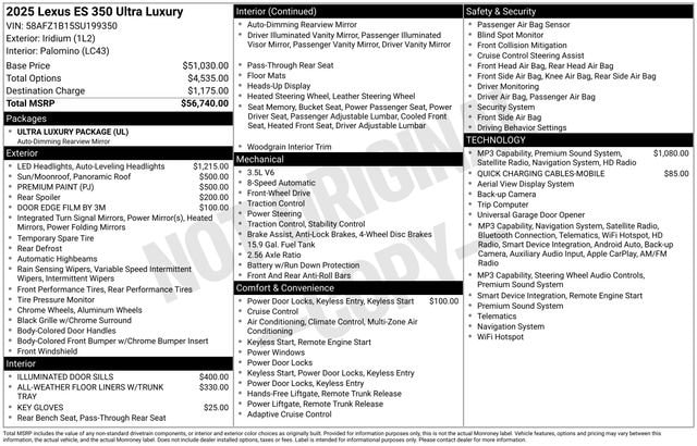 lexus es 2025 58AFZ1B15SU199350 image lexus es 2025 58AFZ1B15SU199350 image