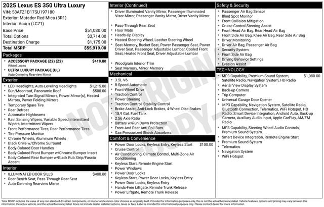 lexus es 2025 58AFZ1B17SU197180 image lexus es 2025 58AFZ1B17SU197180 image