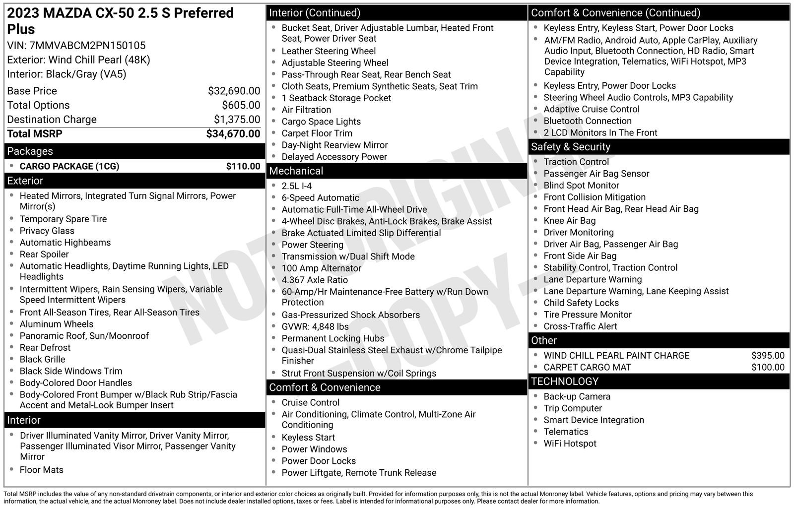 mazda cx-50 2023 7MMVABCM2PN150105 image mazda cx-50 2023 7MMVABCM2PN150105 image