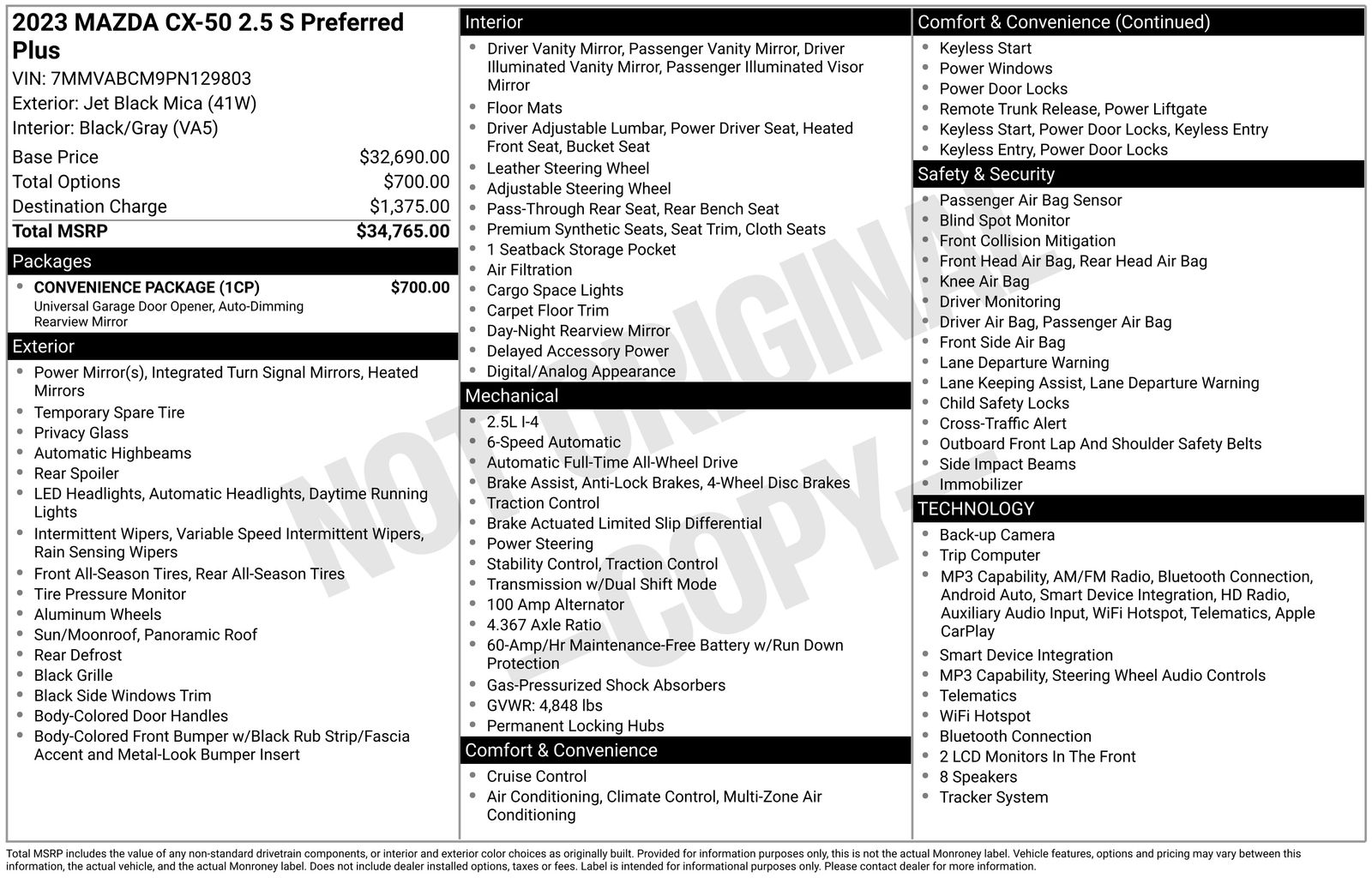mazda cx-50 2023 7MMVABCM9PN129803 image mazda cx-50 2023 7MMVABCM9PN129803 image