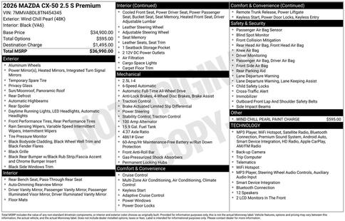 mazda cx-50 2026 7MMVABDL8TN454345 image mazda cx-50 2026 7MMVABDL8TN454345 image