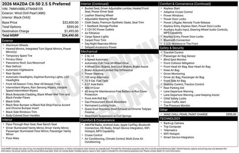 mazda cx-50 2026 7MMVABBLXTN468105 image mazda cx-50 2026 7MMVABBLXTN468105 image