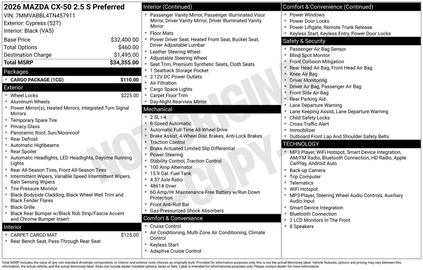 mazda cx-50 2026 7MMVABBL4TN457911 image mazda cx-50 2026 7MMVABBL4TN457911 image