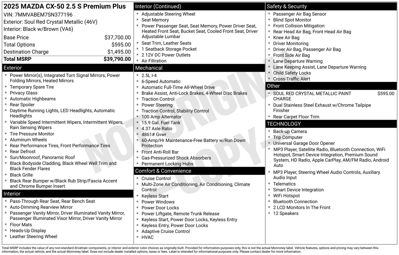 mazda cx-50 2025 7MMVABEM7SN377196 image mazda cx-50 2025 7MMVABEM7SN377196 image