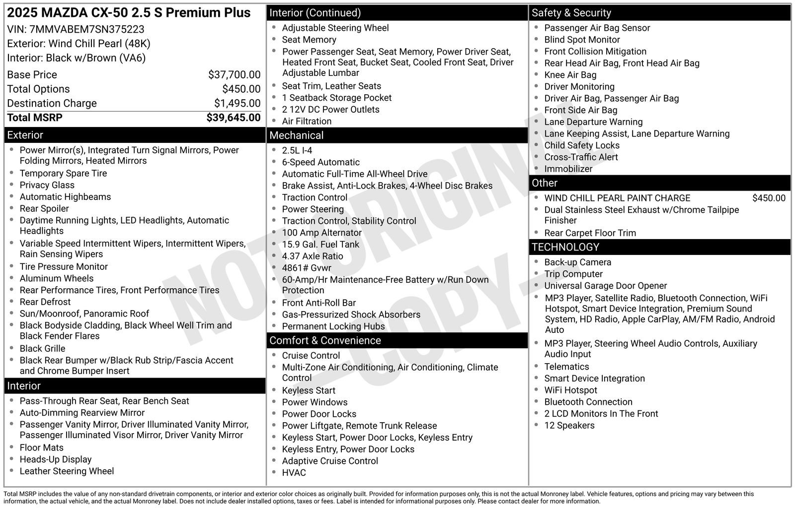 mazda cx-50 2025 7MMVABEM7SN375223 image mazda cx-50 2025 7MMVABEM7SN375223 image