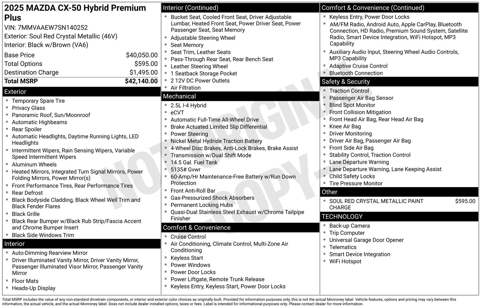 mazda cx-50 2025 7MMVAAEW7SN140252 image mazda cx-50 2025 7MMVAAEW7SN140252 image
