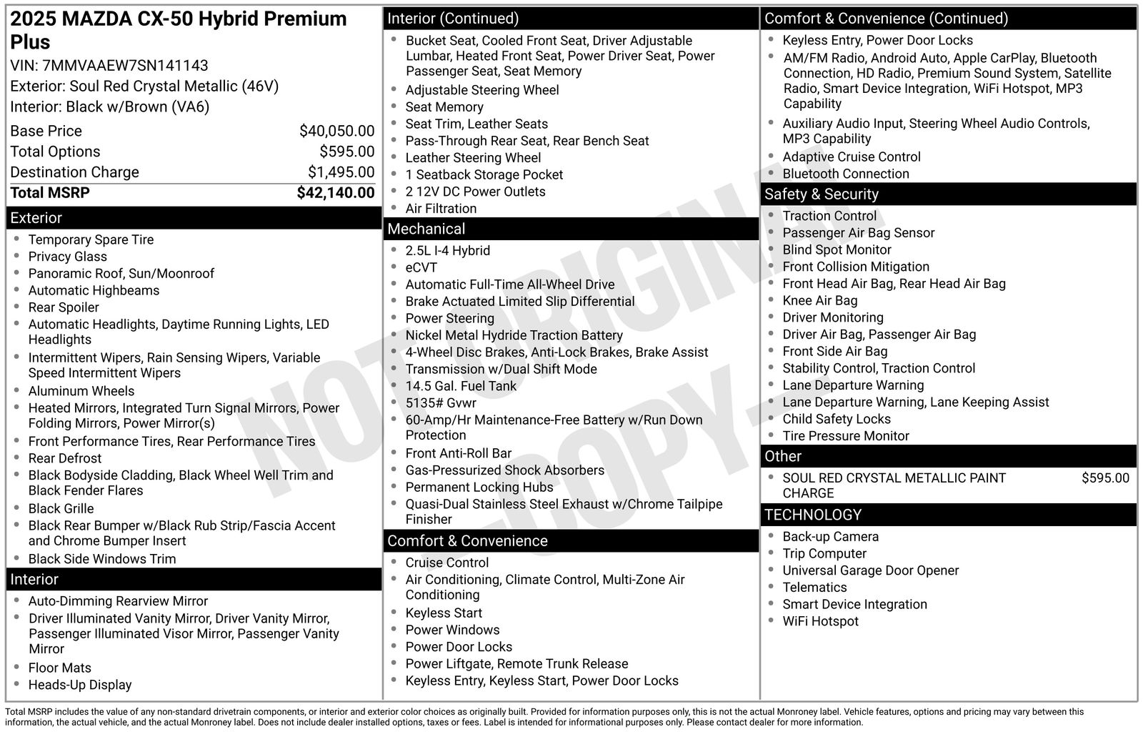 mazda cx-50 2025 7MMVAAEW7SN141143 image mazda cx-50 2025 7MMVAAEW7SN141143 image