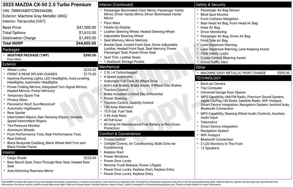 mazda cx-50 2025 7MMVABDY2SN346586 image mazda cx-50 2025 7MMVABDY2SN346586 image
