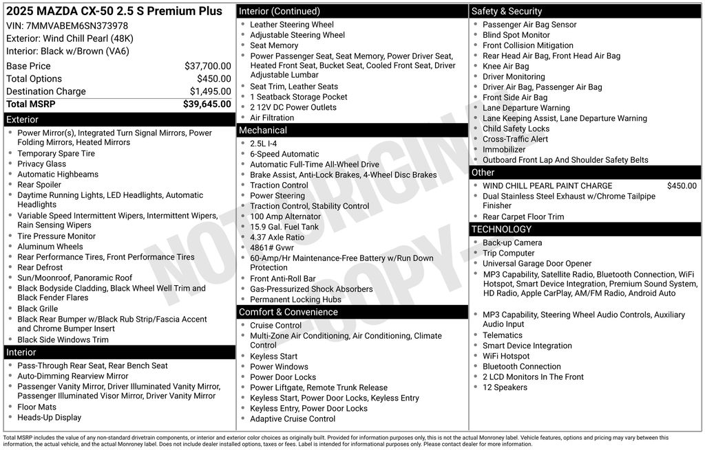 mazda cx-50 2025 7MMVABEM6SN373978 image mazda cx-50 2025 7MMVABEM6SN373978 image