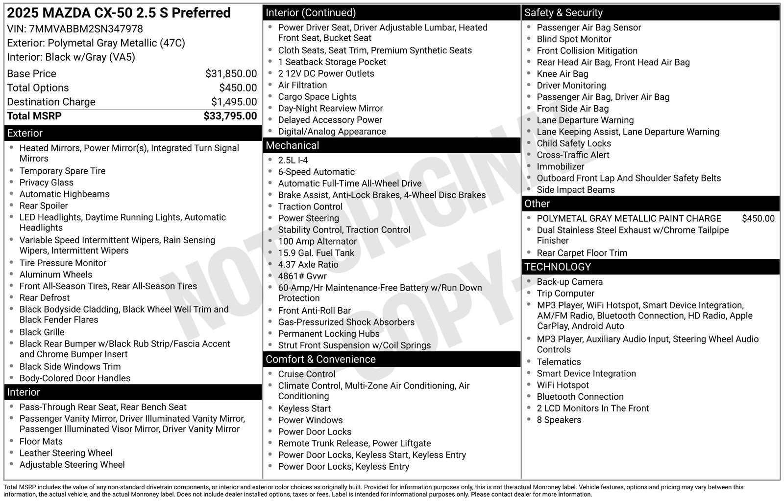 mazda cx-50 2025 7MMVABBM2SN347978 image mazda cx-50 2025 7MMVABBM2SN347978 image