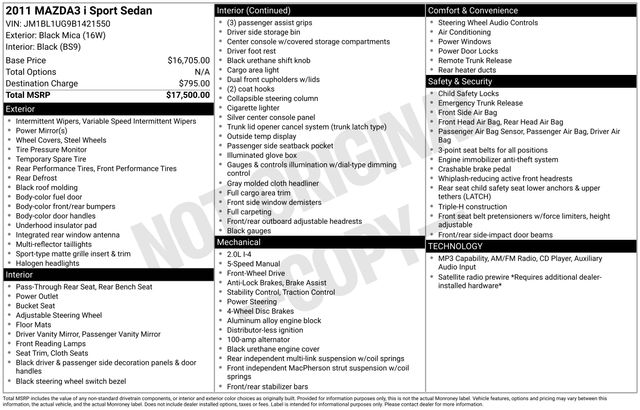 mazda mazda3 2011 JM1BL1UG9B1421550 image mazda mazda3 2011 JM1BL1UG9B1421550 image