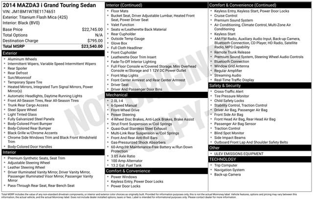 mazda mazda3 2014 JM1BM1W78E1174651 image mazda mazda3 2014 JM1BM1W78E1174651 image