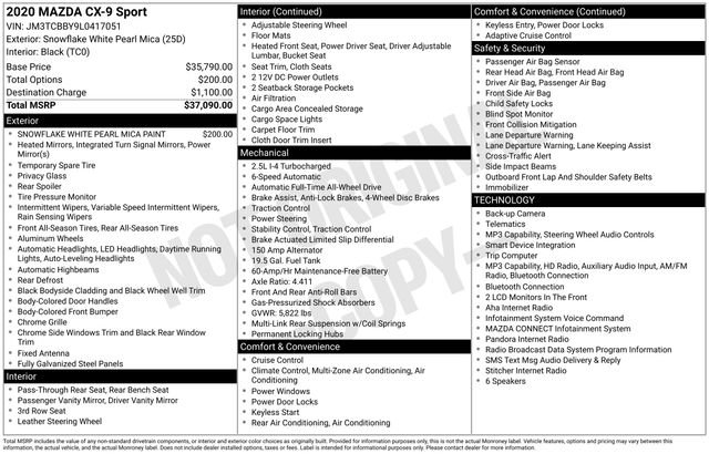 mazda cx-9 2020 JM3TCBBY9L0417051 image mazda cx-9 2020 JM3TCBBY9L0417051 image