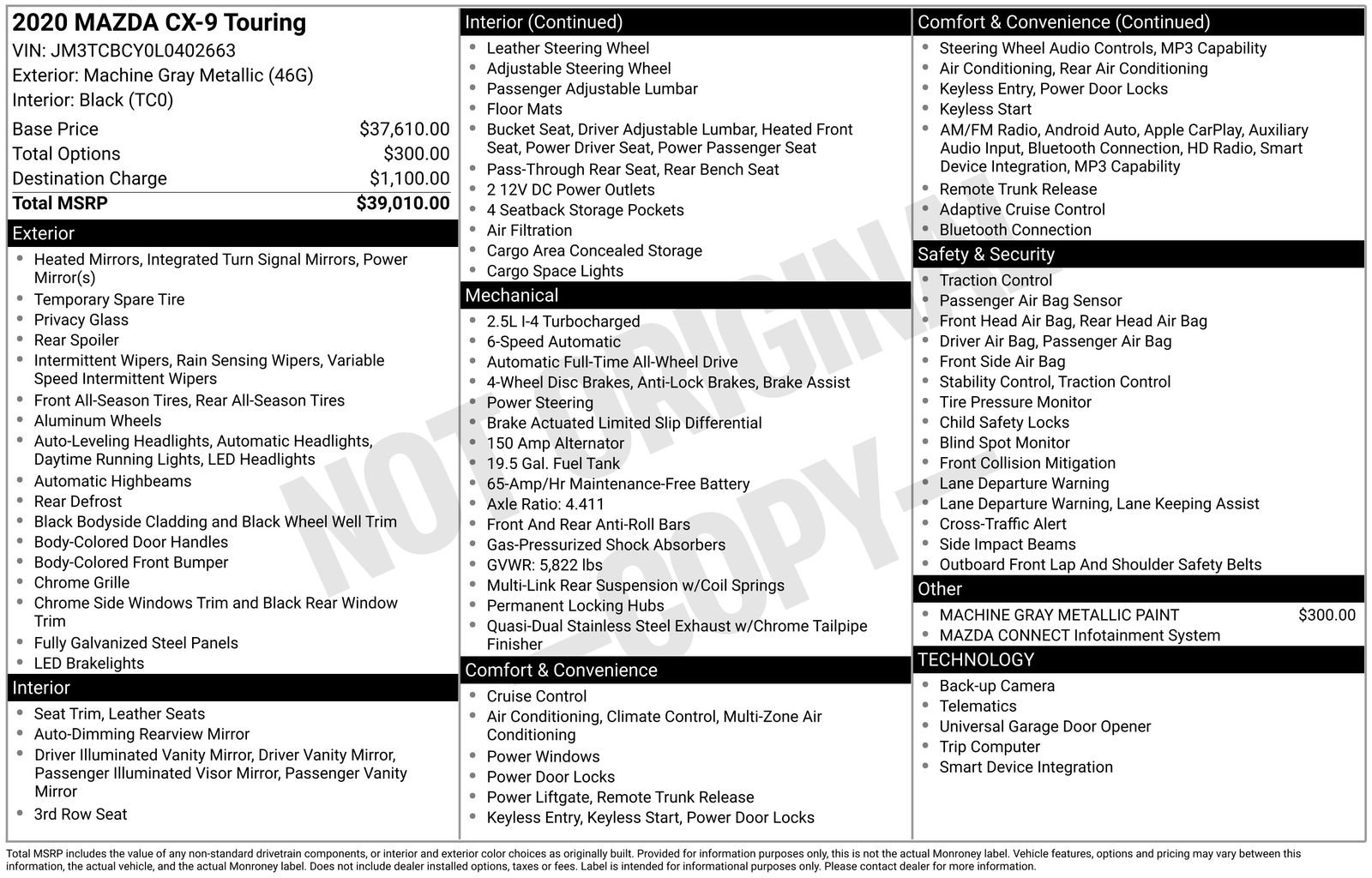 mazda cx-9 2020 JM3TCBCY0L0402663 image mazda cx-9 2020 JM3TCBCY0L0402663 image