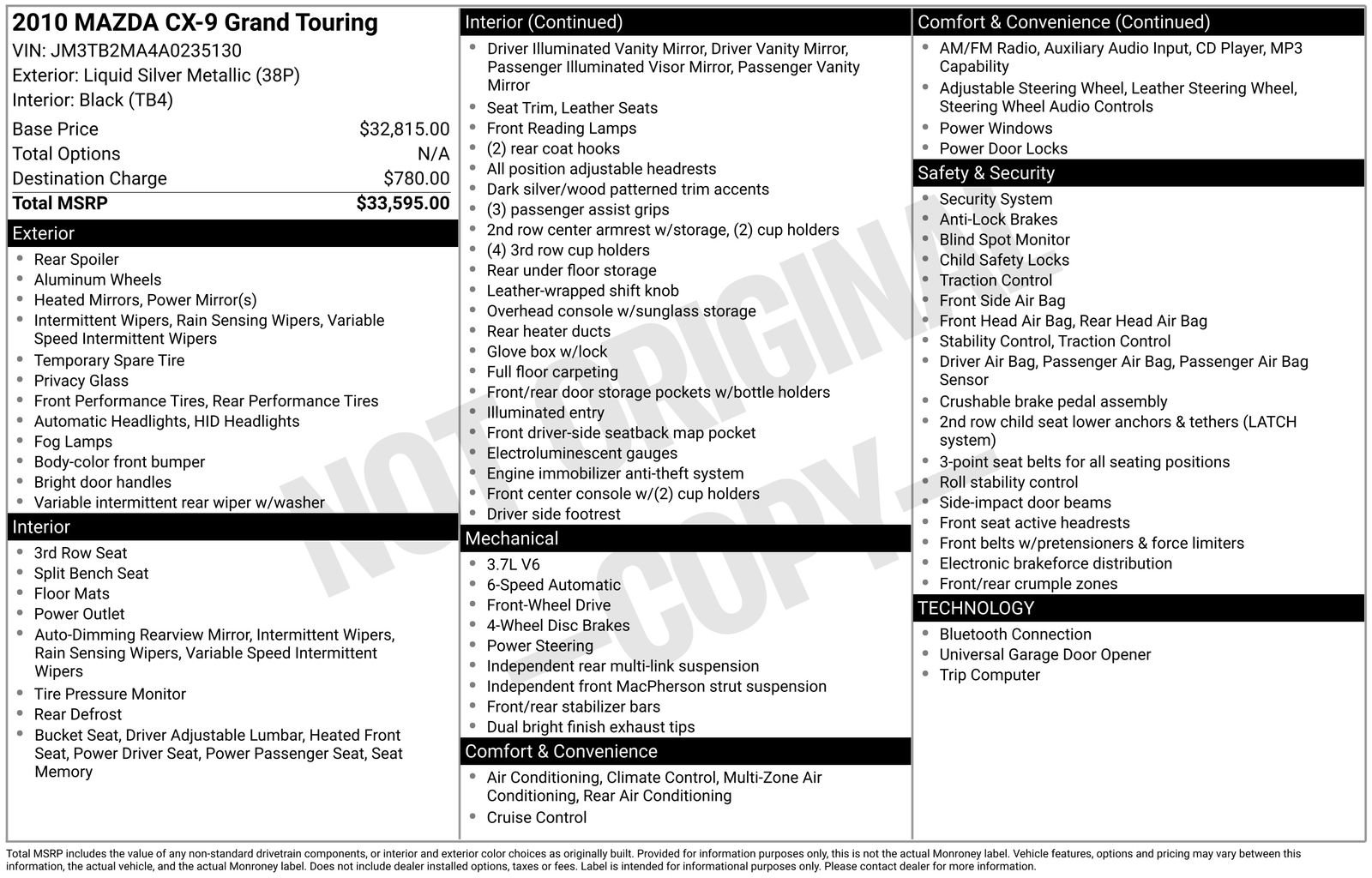 mazda cx-9 2010 JM3TB2MA4A0235130 image mazda cx-9 2010 JM3TB2MA4A0235130 image