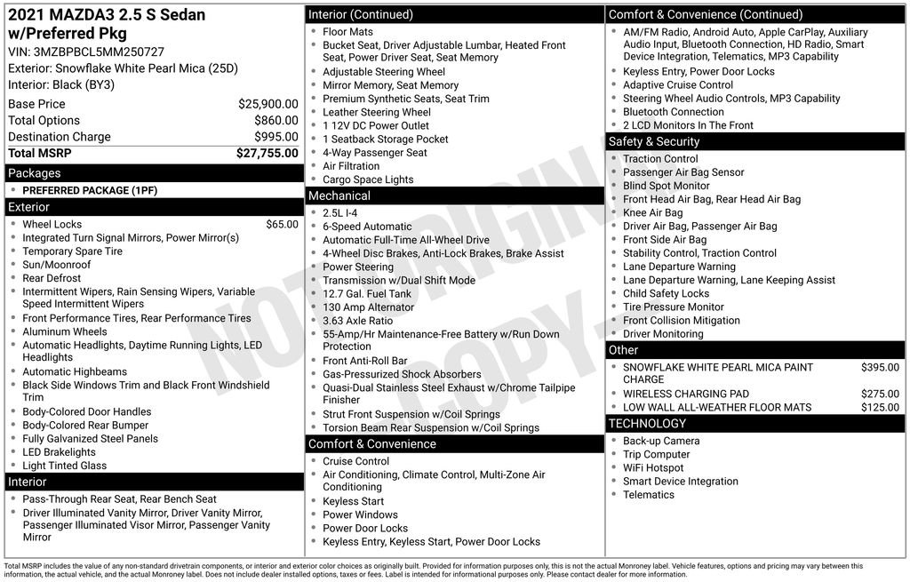 mazda mazda3 2021 3MZBPBCL5MM250727 image mazda mazda3 2021 3MZBPBCL5MM250727 image