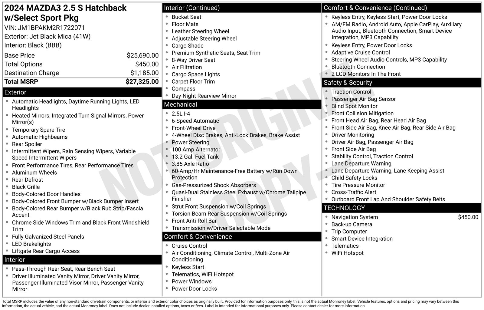 mazda mazda3 2024 JM1BPAKM2R1722071 image mazda mazda3 2024 JM1BPAKM2R1722071 image