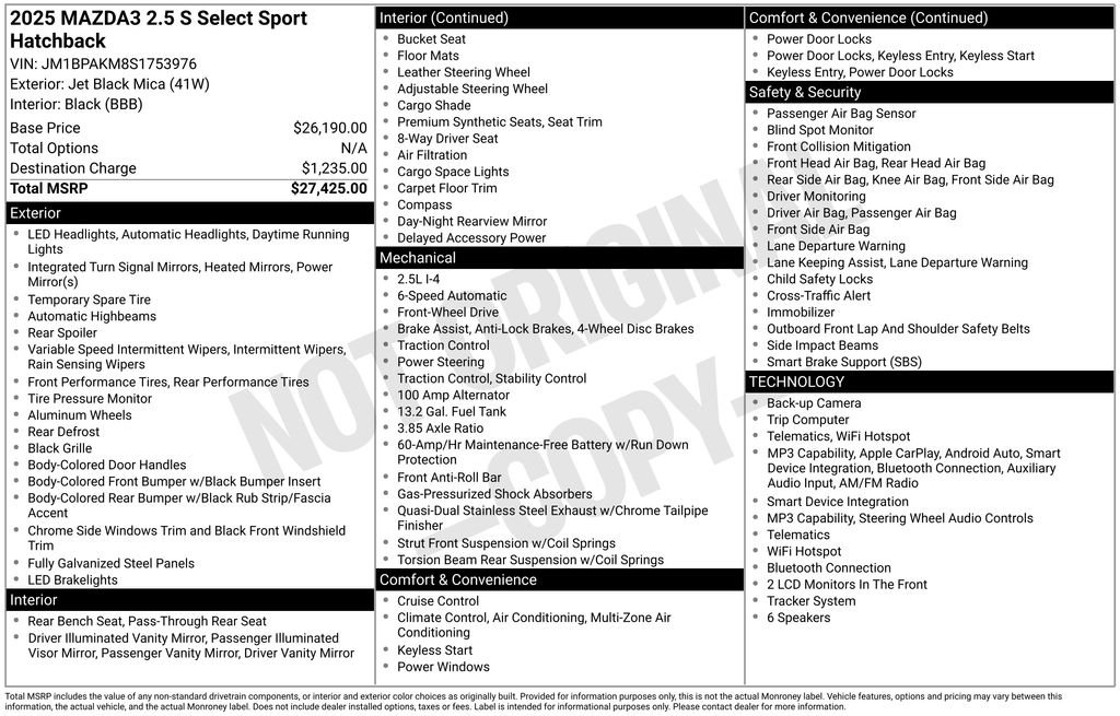mazda mazda3 2025 JM1BPAKM8S1753976 image mazda mazda3 2025 JM1BPAKM8S1753976 image