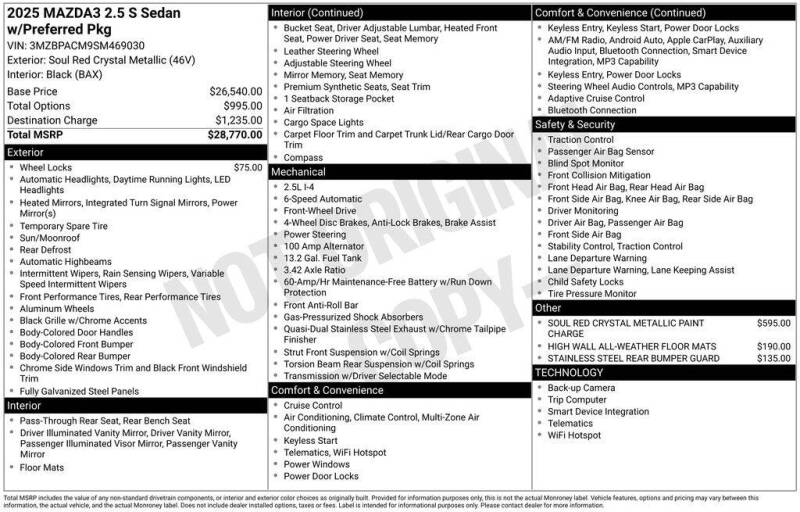mazda mazda3 2025 3MZBPACM9SM469030 image mazda mazda3 2025 3MZBPACM9SM469030 image