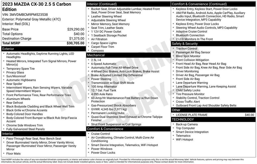 mazda cx-30 2023 3MVDMBCM9PM523538 image mazda cx-30 2023 3MVDMBCM9PM523538 image