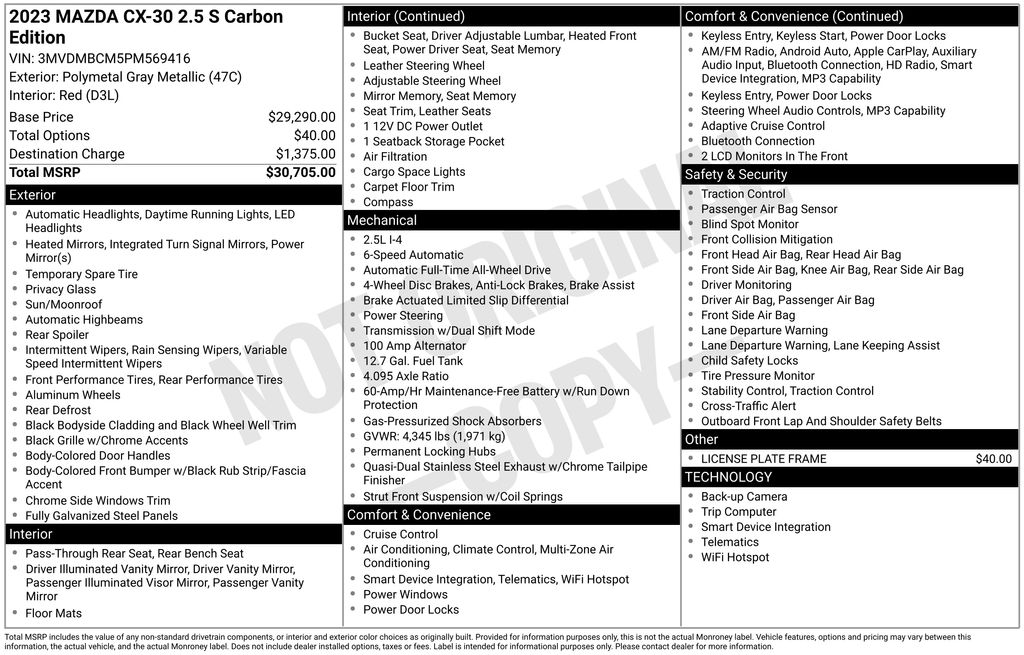 mazda cx-30 2023 3MVDMBCM5PM569416 image mazda cx-30 2023 3MVDMBCM5PM569416 image