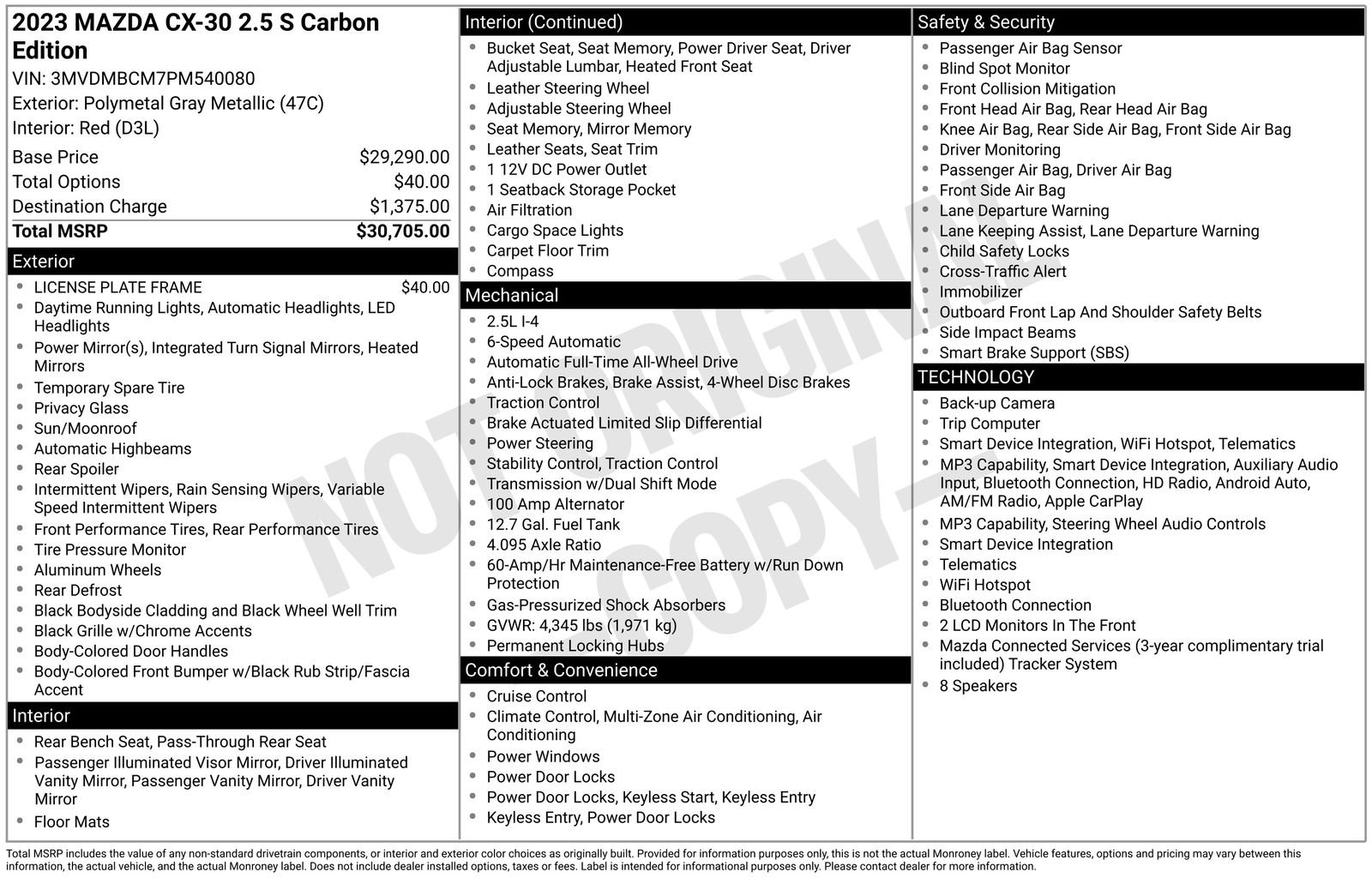 mazda cx-30 2023 3MVDMBCM7PM540080 image mazda cx-30 2023 3MVDMBCM7PM540080 image