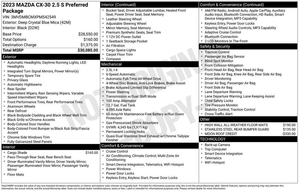 mazda cx-30 2023 3MVDMBCMXPM542549 image mazda cx-30 2023 3MVDMBCMXPM542549 image