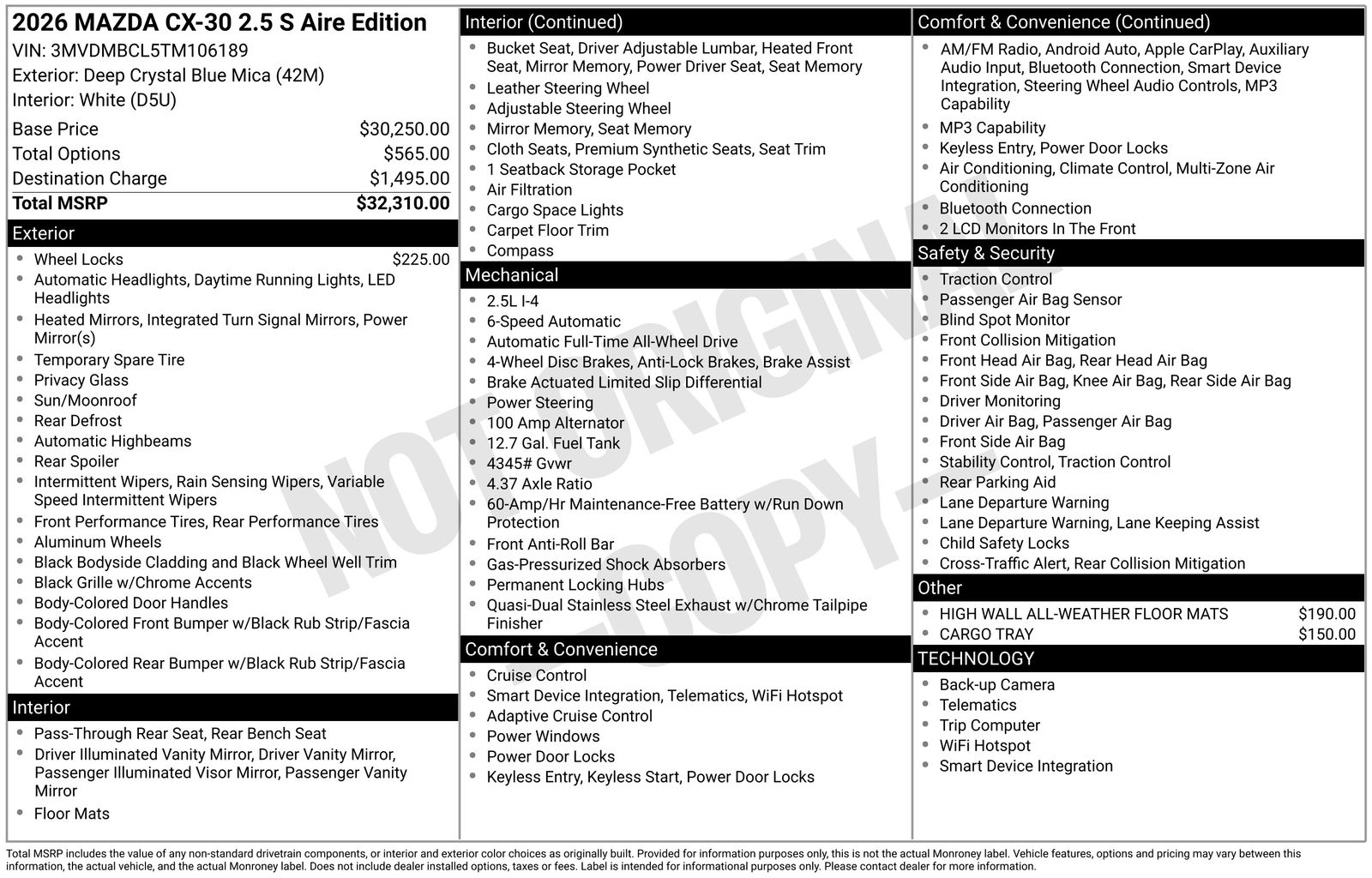 mazda cx-30 2026 3MVDMBCL5TM106189 image mazda cx-30 2026 3MVDMBCL5TM106189 image