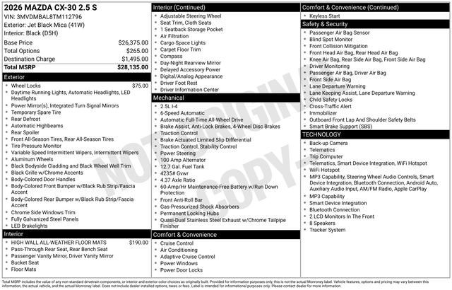 mazda cx-30 2026 3MVDMBAL8TM112796 image mazda cx-30 2026 3MVDMBAL8TM112796 image
