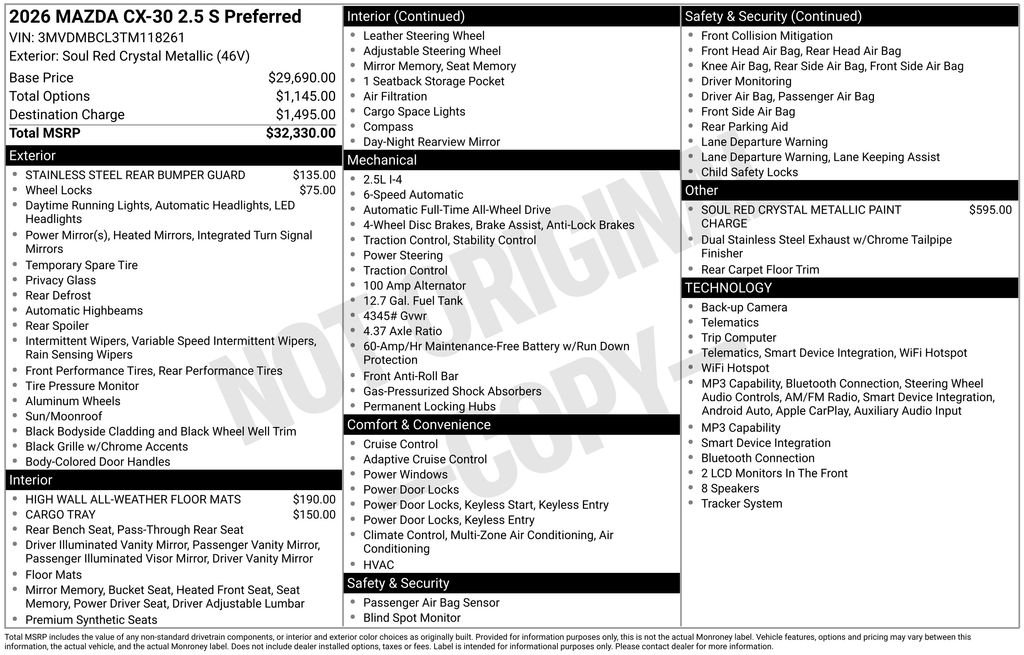 mazda cx-30 2026 3MVDMBCL3TM118261 image mazda cx-30 2026 3MVDMBCL3TM118261 image