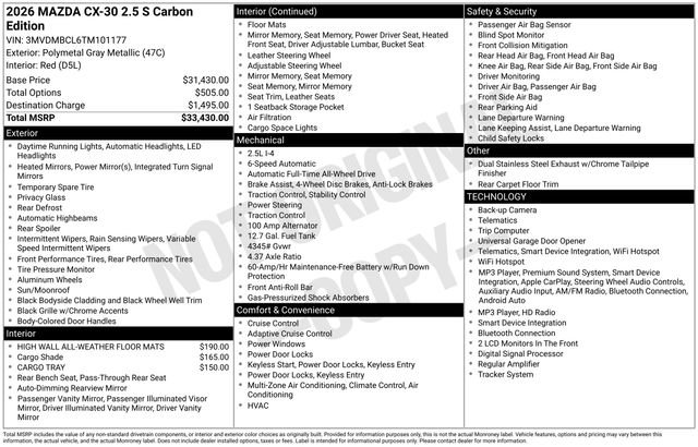 mazda cx-30 2026 3MVDMBCL6TM101177 image mazda cx-30 2026 3MVDMBCL6TM101177 image