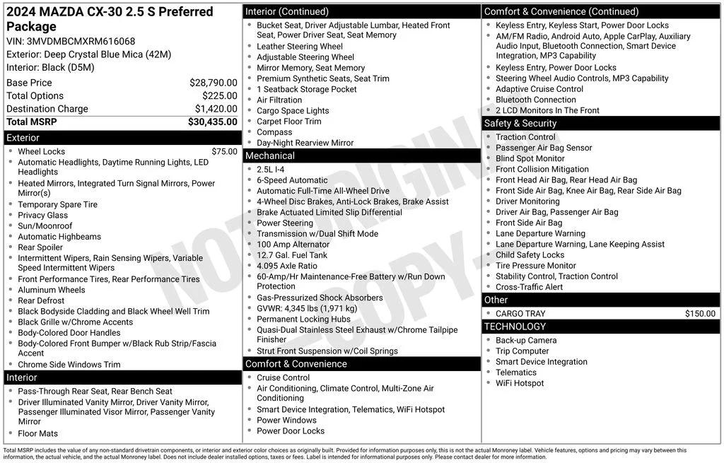 mazda cx-30 2024 3MVDMBCMXRM616068 image mazda cx-30 2024 3MVDMBCMXRM616068 image