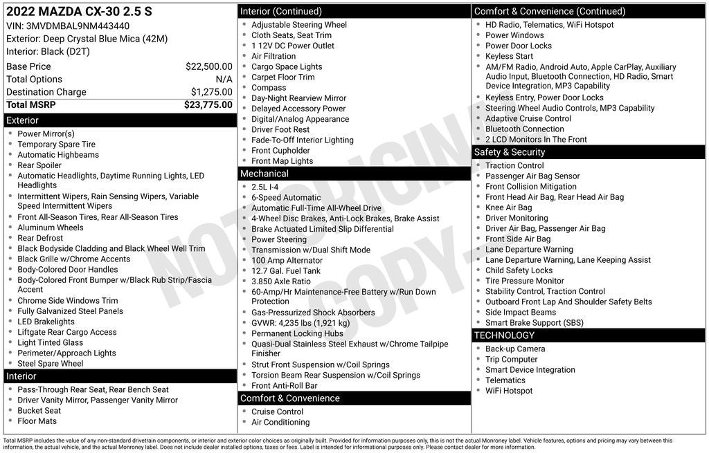 mazda cx-30 2022 3MVDMBAL9NM443440 image mazda cx-30 2022 3MVDMBAL9NM443440 image