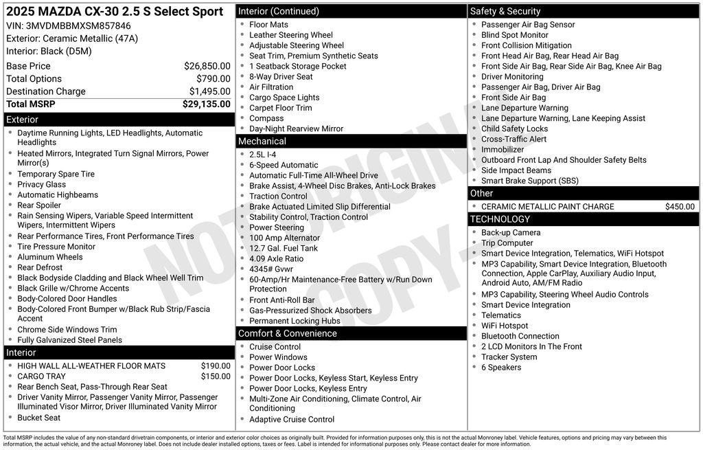 mazda cx-30 2025 3MVDMBBMXSM857846 image mazda cx-30 2025 3MVDMBBMXSM857846 image