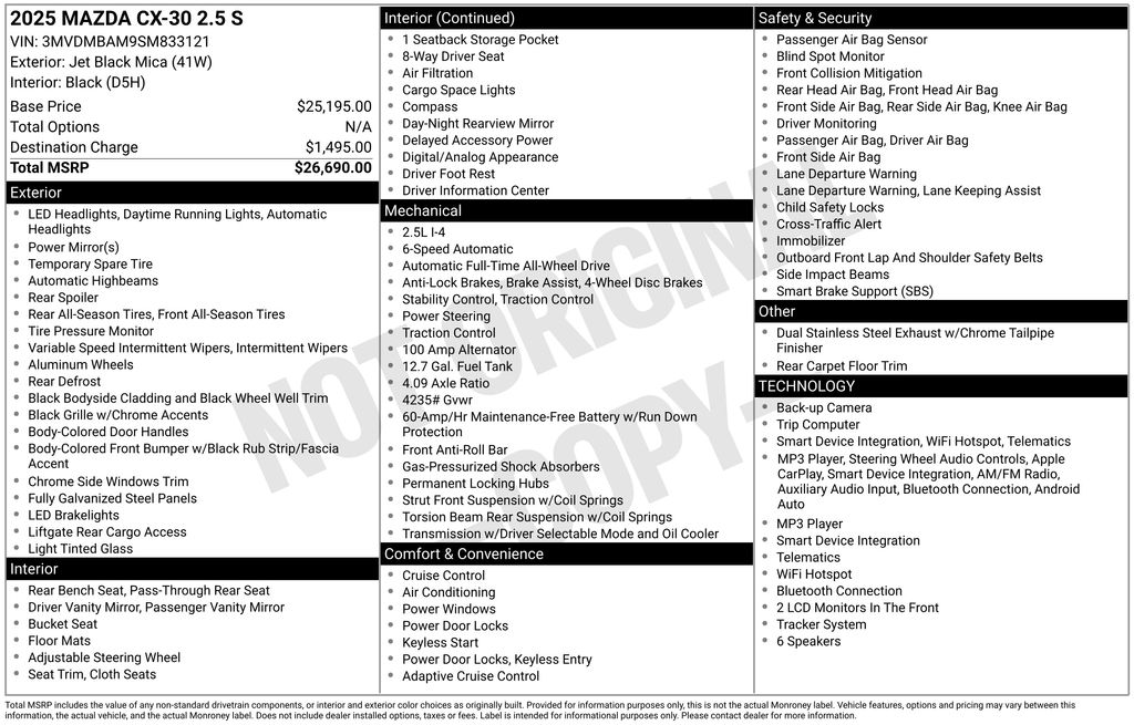 mazda cx-30 2025 3MVDMBAM9SM833121 image mazda cx-30 2025 3MVDMBAM9SM833121 image