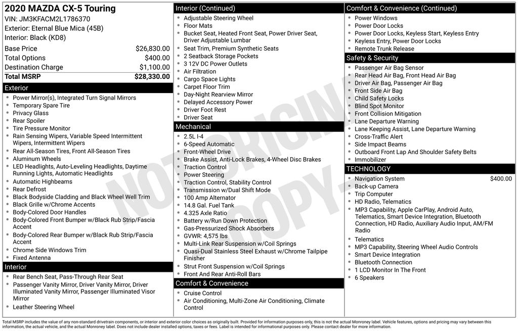 mazda cx-5 2020 JM3KFACM2L1786370 image mazda cx-5 2020 JM3KFACM2L1786370 image