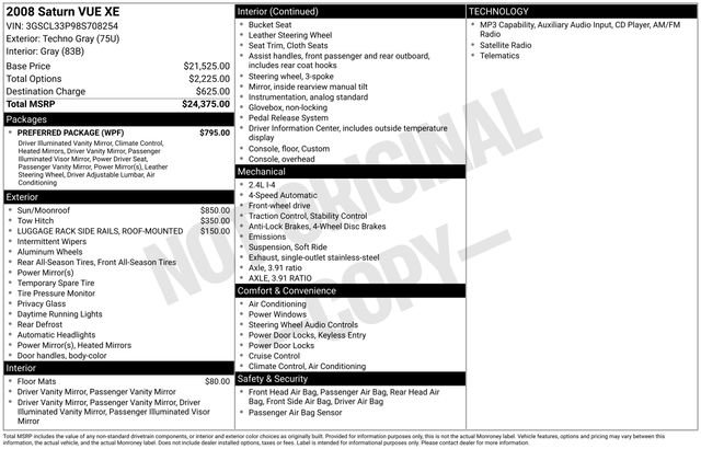 saturn vue 2008 3GSCL33P98S708254 image saturn vue 2008 3GSCL33P98S708254 image