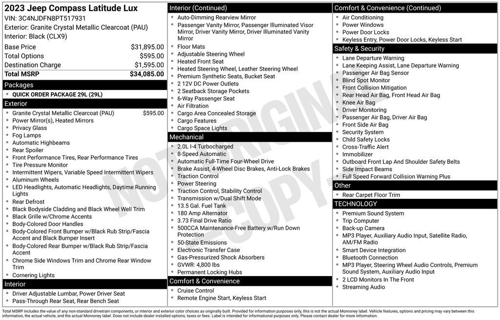 jeep compass 2023 3C4NJDFN8PT517931 image jeep compass 2023 3C4NJDFN8PT517931 image