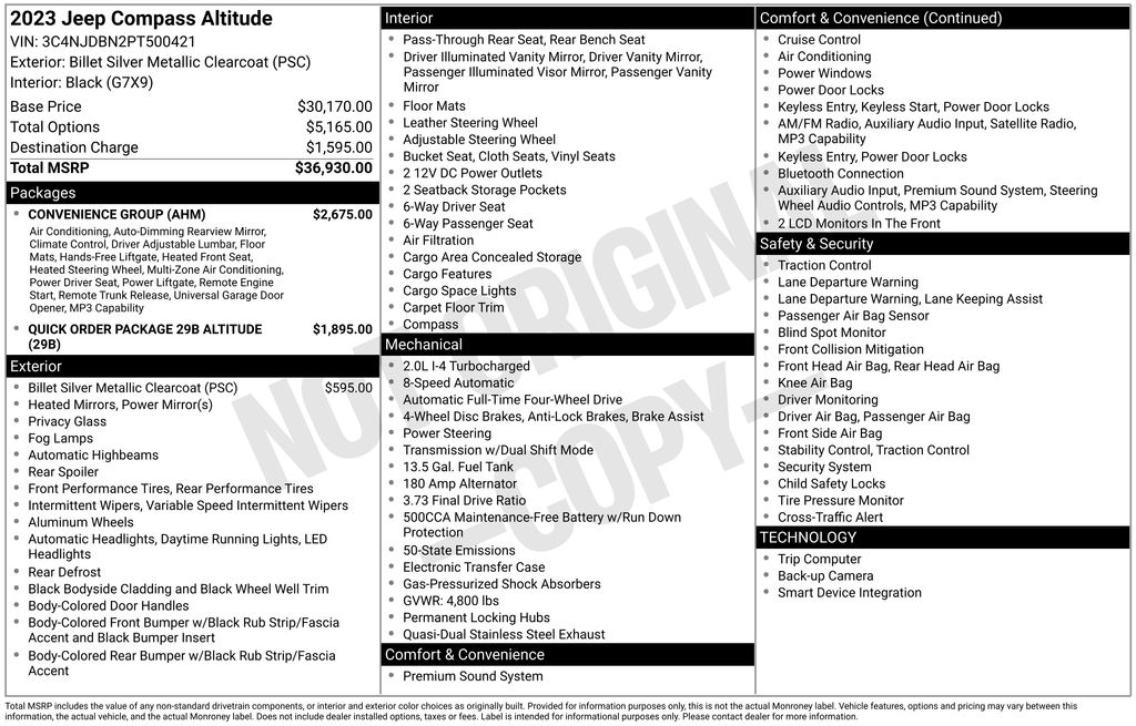 jeep compass 2023 3C4NJDBN2PT500421 image jeep compass 2023 3C4NJDBN2PT500421 image