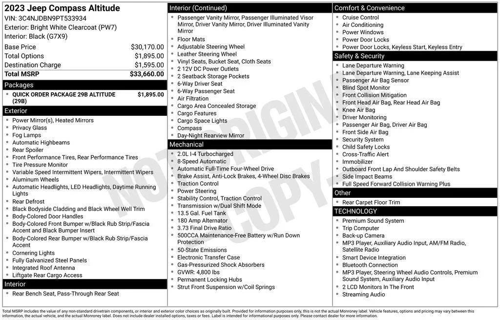 jeep compass 2023 3C4NJDBN9PT533934 image jeep compass 2023 3C4NJDBN9PT533934 image